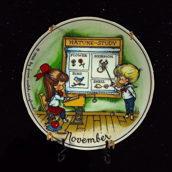 Joan Walsh Anglund Decorative Plate November Walter 1966 Made West Germany 8.5”D - Picture 1 of 2